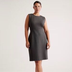 Quince Ultra Stretch Ponte Sleeveless Dress - Charcoal